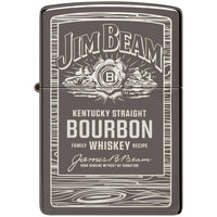Zippo Windproof Lighter - Jim Beam Barrel Wood Frame Design Black Ice Finish | 48740 ,