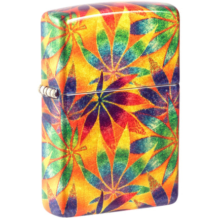 Zippo Windproof Lighter - Colorful Cannabis Design 540 Fusion Rich Brass | 48776 ,