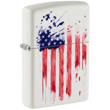 Zippo Windproof Lighter - US Flag Design in Color Image Process White Matte | 49783 ,