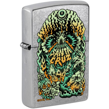 Zippo Windproof Lighter - Santa Cruz Volcano Design Street Chrome Finish | 46309 ,