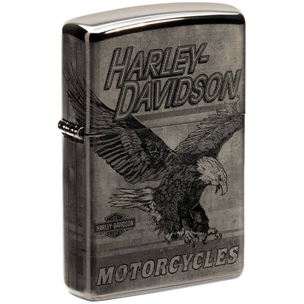 Zippo Windproof Lighter - Harley-Davidson Vintage Eagle High Polish Black | 48360 ,
