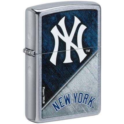 Zippo Windproof Lighter - MLB New York Yankees Logo Design Street Chrome | 49742 ,