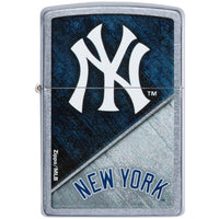 Zippo Windproof Lighter - MLB New York Yankees Logo Design Street Chrome | 49742 ,