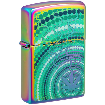 Zippo Windproof Pocket Lighter - Cannabis Design Multi Color Metal Finish | 48383 ,