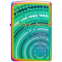 Zippo Windproof Pocket Lighter - Cannabis Design Multi Color Metal Finish | 48383 ,