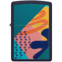 Zippo Windproof Lighter - Retro Color Image Pattern Design Navy Matte Finish | 48417 ,