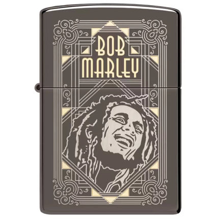 Zippo Windproof Pocket Lighter - Bob Marley Classic Black Ice Finish Metal | 49825 ,