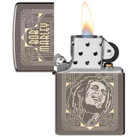 Zippo Windproof Pocket Lighter - Bob Marley Classic Black Ice Finish Metal | 49825 ,