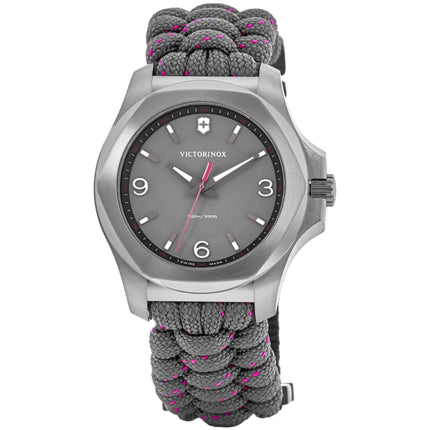 Victorinox Women Watch - I.N.O.X. V Quartz Silver Case Grey Dial Nylon Strap | 241920 ,