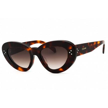 Celine Women's Sunglasses - Dark Havana Acetate Full Rim Cat Eye Frame | CL40320U 52F ,
