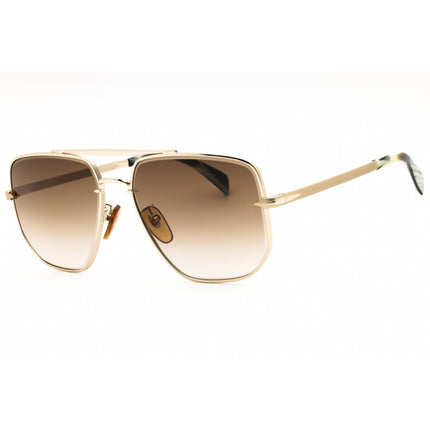 David Beckham Men's Sunglasses - Gold Metal Full Rim Aviator Frame | DB 7001/S 0J5G HA ,