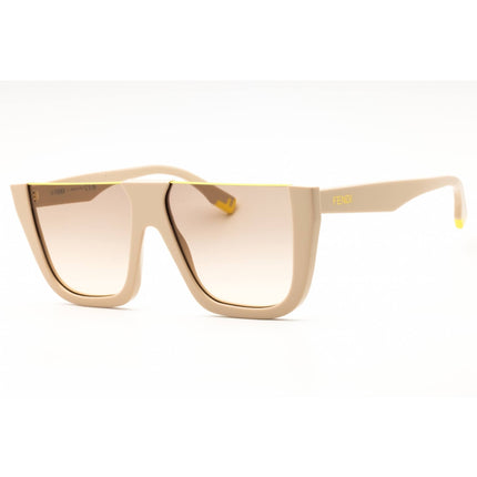 Fendi Women's Sunglasses - Shiny Beige Acetate Half Rim Square Frame | FE40136I 57F ,