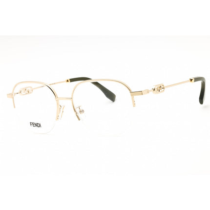 Fendi Unisex Eyeglasses - Gold Metal Half Rim Frame Clear Demo Lens | FE50104F 032 ,