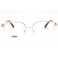 Fendi Unisex Eyeglasses - Gold Metal Half Rim Frame Clear Demo Lens | FE50104F 032 ,