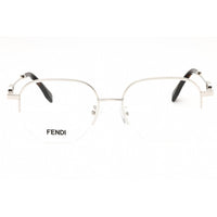Fendi Unisex Eyeglasses - Shiny Palladium Metal Half Rim Round Frame | FE50104F 016 ,