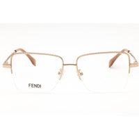 Fendi Unisex Eyeglasses - Shiny Rose Gold Metal Half Rim Cat Eye Frame | FE50107F 028 ,