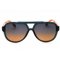 Fila Men's Sunglasses - Transparent Dark Blue Green Acetate Aviator | SFI459 0J80 ,