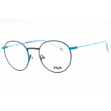 Fila Unisex Eyeglasses - Matt Gunmetal/Blue Metal Full Rim Round Frame | VFI203 0SNF ,