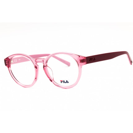 Fila Unisex Eyeglasses - Shiny Transparent Pink Acetate Full Rim Round | VFI218 09AH ,