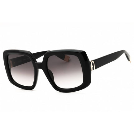Furla Women's Sunglasses - Shiny Black Acetate Full Rim Oversized Frame | SFU709 0700 ,