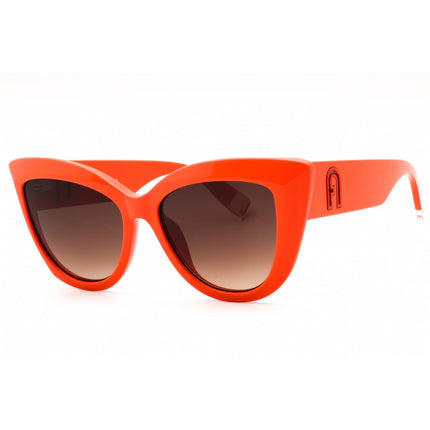 Furla Women's Sunglasses - Shiny Orange Acetate Full Rim Cat Eye Frame | SFU711 0AFM ,