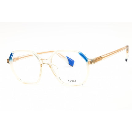 Furla Women's Eyeglasses - Transparent Beige Acetate Full Rim Round | VFU578 07T1 ,