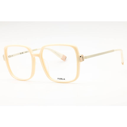 Furla Women's Eyeglasses - Shiny Ivory Acetate Full Rim Oversized Frame | VFU632 0702 ,