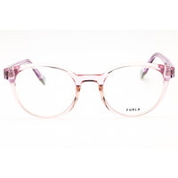 Furla Women's Eyeglasses - Shiny Transparent Lilac Acetate Round Frame | VFU642V 06PF ,