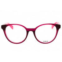 Furla Women's Eyeglasses - Shiny Transparent Cyclamen Acetate Round | VFU667 01BV ,