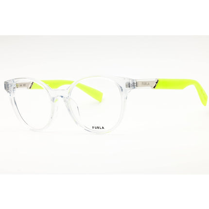 Furla Women's Eyeglasses - Shiny Crystal Acetate Full Rim Round Frame | VFU667 0P79 ,