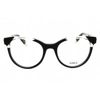 Furla Women's Eyeglasses - Shiny Black Acetate Full Rim Round Frame | VFU672 0700 ,