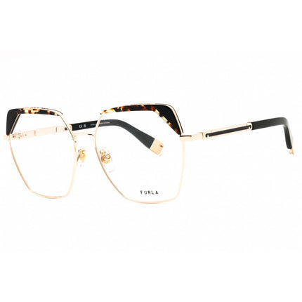 Furla Women's Eyeglasses - Shiny Rose Gold Metal Full Rim Butterfly | VFU674V 300Y ,