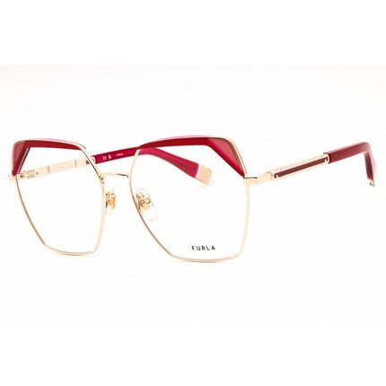 Furla Women's Eyeglasses - Shiny Light Gold Metal Full Rim Butterfly | VFU674V 594Y ,