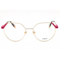 Furla Women's Eyeglasses - Light Gold W/Colors Parts Metal Round Frame | VFU676 0492 ,