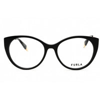 Furla Women's Eyeglasses - Shiny Black Acetate Full Rim Cat Eye Frame | VFU722 0700 ,