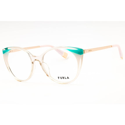 Furla Women's Eyeglasses - Shiny Transparent Old Rose Full Rim Frame | VFU722V 06PP ,