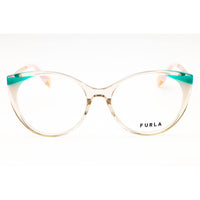 Furla Women's Eyeglasses - Shiny Transparent Old Rose Full Rim Frame | VFU722V 06PP ,
