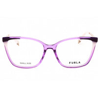Furla Women's Eyeglasses - Shiny Transparent Purple Full Rim Cat Eye | VFU723V 06SC ,