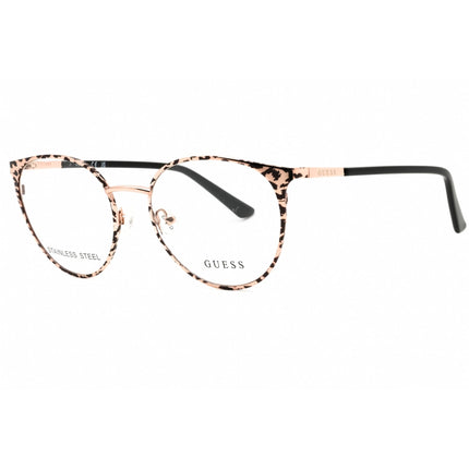 Guess Women's Eyeglasses - Shiny Rose Gold Metal Full Rim Round Frame | GU2913 028 ,