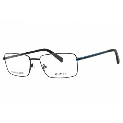 Guess Men's Eyeglasses - Matte Black Metal Full Rim Rectangular Frame | GU50042 002 ,
