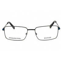 Guess Men's Eyeglasses - Matte Black Metal Full Rim Rectangular Frame | GU50042 002 ,