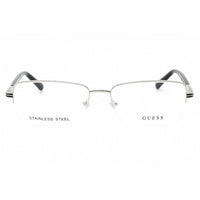 Guess Men's Eyeglasses - Shiny Light Nickeltin Metal Rectangular Frame | GU50044 010 ,
