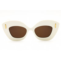 Loewe Women's Sunglasses - Ivory Acetate Full Rim Cat Eye Shape Frame | LW40127I 53A ,