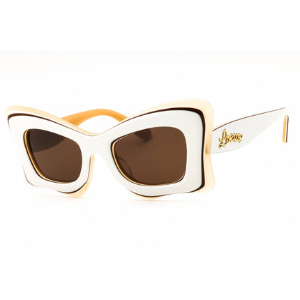 Loewe Women's Sunglasses - Ivory Acetate Full Rim Cat Eye Shape Frame | LW40140U 25E ,