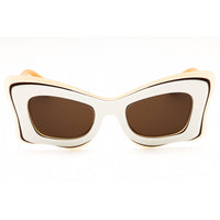 Loewe Women's Sunglasses - Ivory Acetate Full Rim Cat Eye Shape Frame | LW40140U 25E ,
