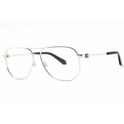 Off-White Men's Eyeglasses - Silver Metal Aviator | STYLE 8A OERJ08AS25MET0017200 ,
