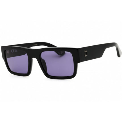 Police Men's Sunglasses - Shiny Black Acetate Full Rim Rectangular Frame | SPLL12 0700 ,