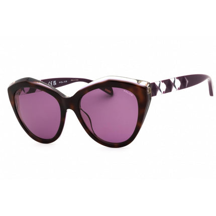 Police Women's Sunglasses - Shiny Havana Acetate Full Rim Cat Eye Frame | SPLL35 0993 ,