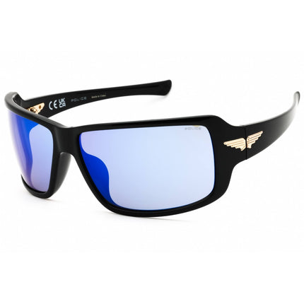 Police Men's Sunglasses - Shiny Black Plastic Full Rim Wraparound Frame | SPLN37 0Z42 ,