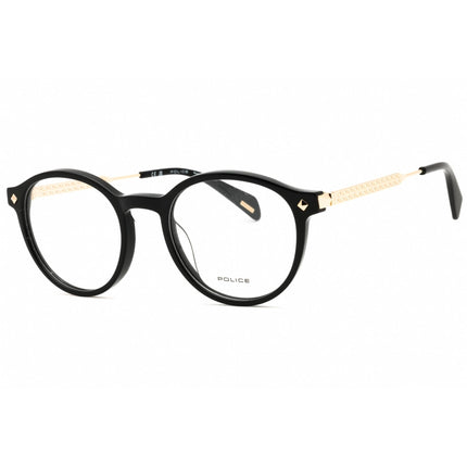 Police Men's Eyeglasses - Shiny Black Acetate Full Rim Round Frame | VPLG27M 0700 ,